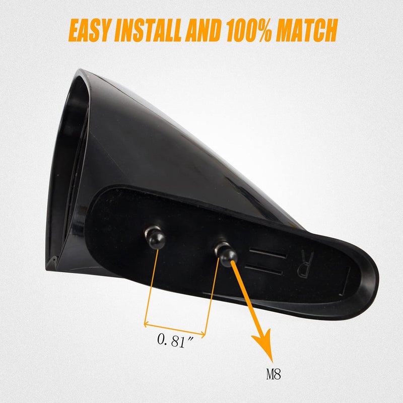 RANSOTO (Pair) Side Mirror Compatible with Yamaha WaveRunner VX110 VX Deluxe, VX Sport, VX Cruiser 2005-2009, Jet Ski Rear View Mirror Set Replacement, Driver & Passenger Side (Left & Right) - Image 4